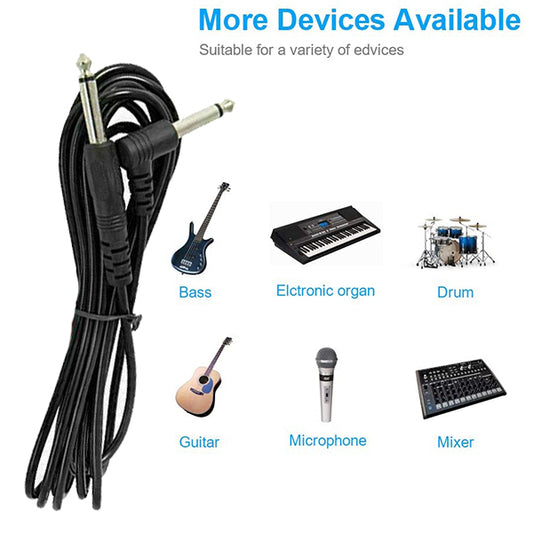 BSL 2.5 Meter Instrument Cable for Electric / Bass / Acoustic Guitar / Electronic Keyboard / Digital Piano (1/4 Inch Right to Straight)