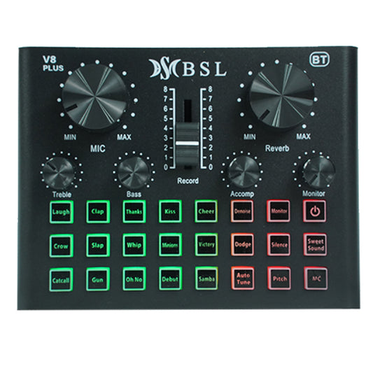 BSL V8 Plus Bluetooth USB Sound Card Recording Interface Broadcast Live for Phone and PC (V8BT V 8)