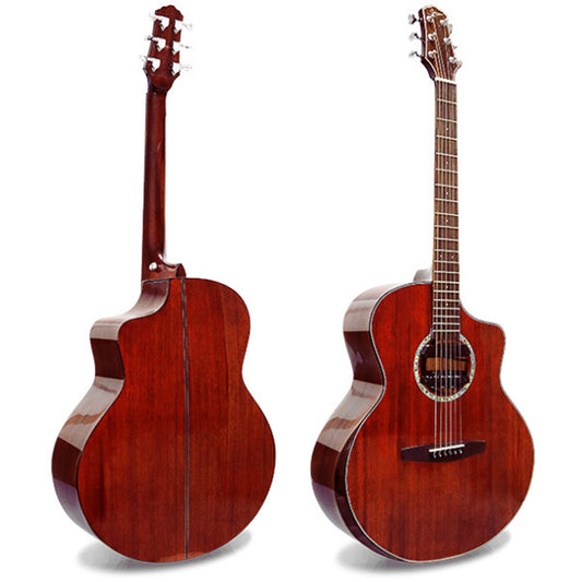 BSL M-F1SS 41 Inch Dreadnought Full Solid Mahagony Acoustic Guitar Indian Rosewood Fretboard