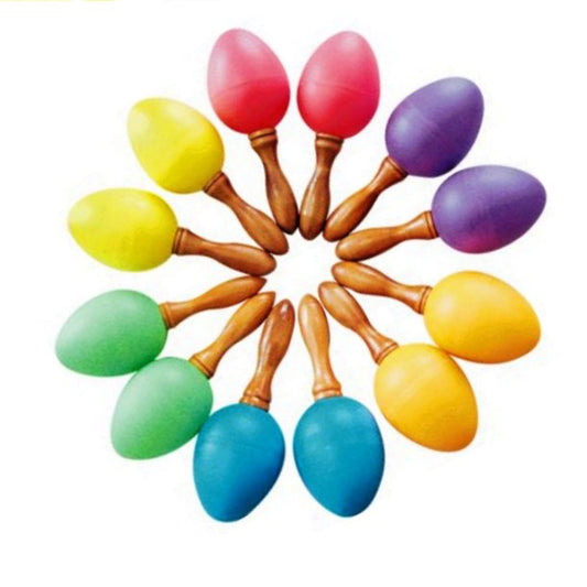 BSL SE2 Maracas Egg Shaker with Wood Handle Percussion - Pair (Random Colour)