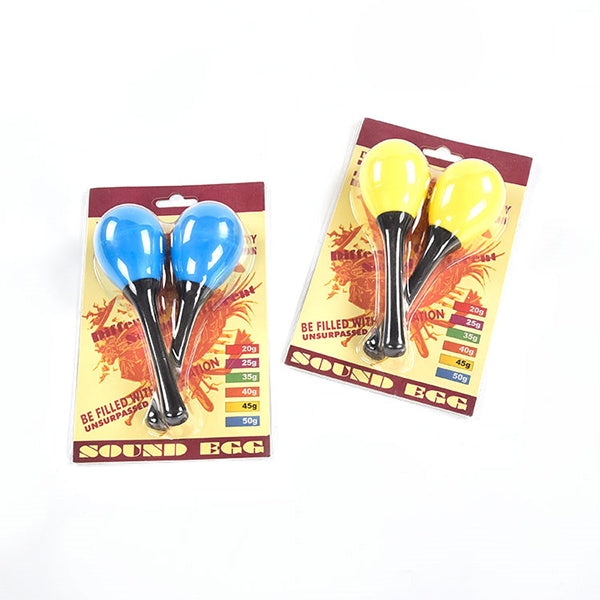 BSL SE4 Maracas Egg Shaker Percussion with Plastic Short ABS Handle for Latin Music - Pair (Random Colour)