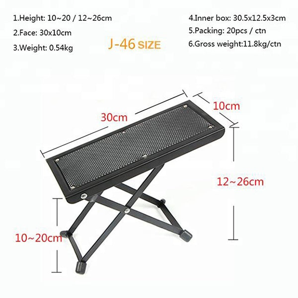 BSL J-46 Adjustable Foot Rest For Classical Guitar Foot Pedal Stool (J46)