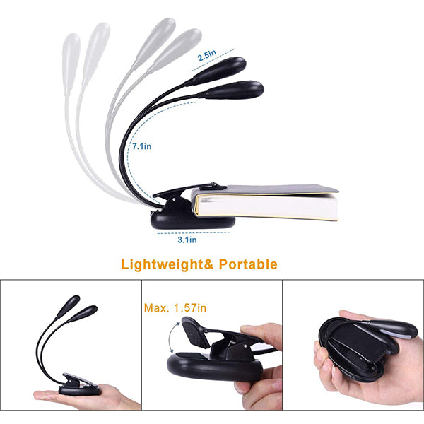 BSL EL02 Music Stand 4 LED Lighting Clip for Reading, Music Stand, Book Rest, Monitor Laptop and Light Clamp (USB Charging)