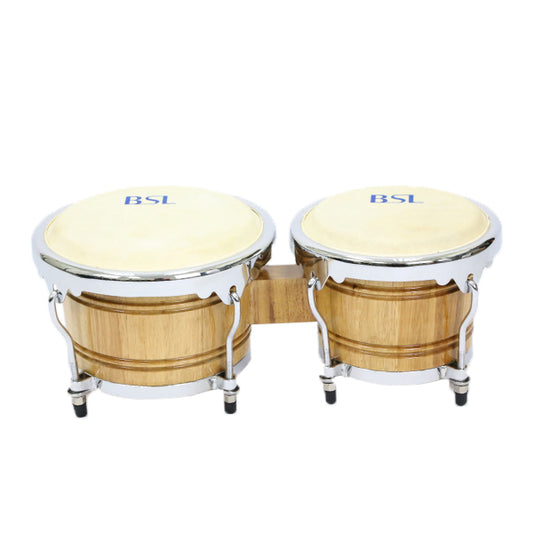 BSL Bongo 7 & 8 Inch Tunable Percussion Drum Latin Full Wood High Quality