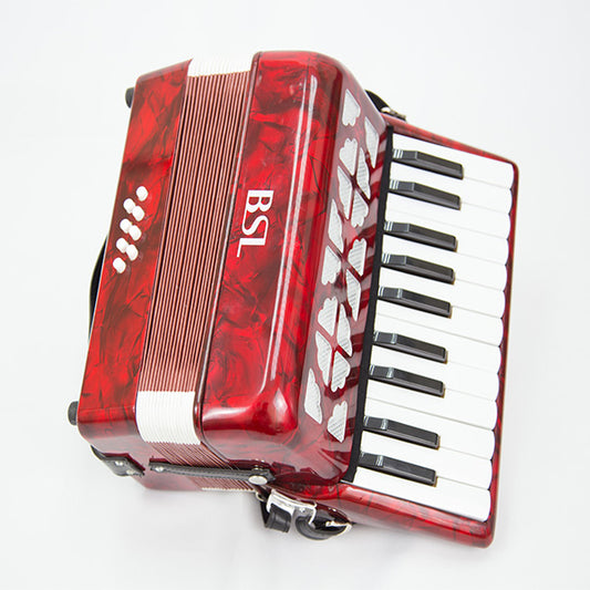 BSL Accordion 22 Key 8 Bass Accordion Wind Piano Organ Red With Bag
