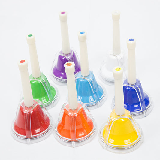 BSL Hand Bells 8 Note Metal Colour Hand Bells C Major