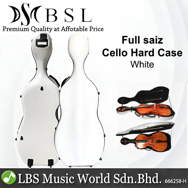BSL 4/4 Full Size Cello Case ABS Lightweight Hard Bag With Lock and Roller