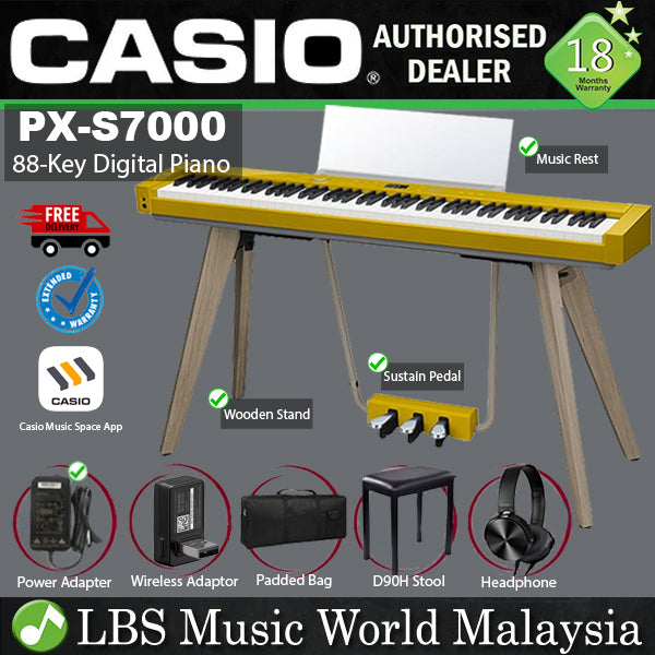 Casio PX-S7000 88 Key Digital Piano Keyboard Full Package with Bluetooth (PXS7000 PX S7000)