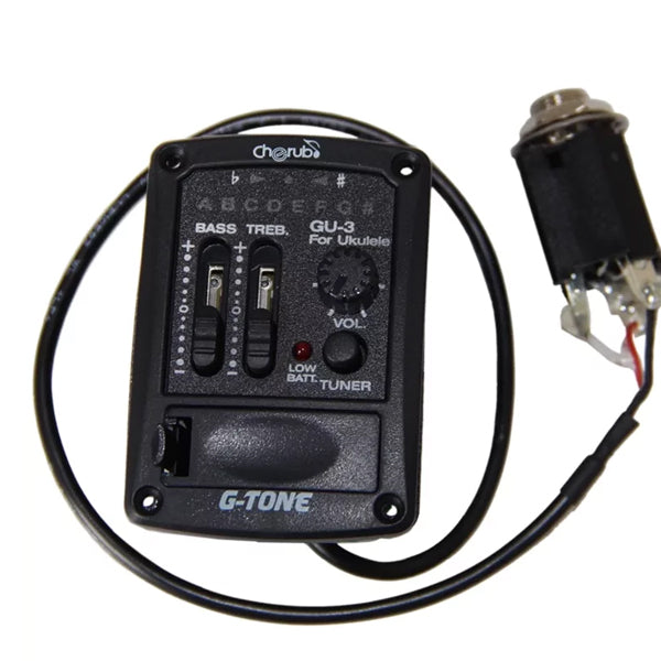 Cherub GU-3 2 Band EQ Built-in Chromatic Tuner Ukulele Preamp Pickup (GU3)