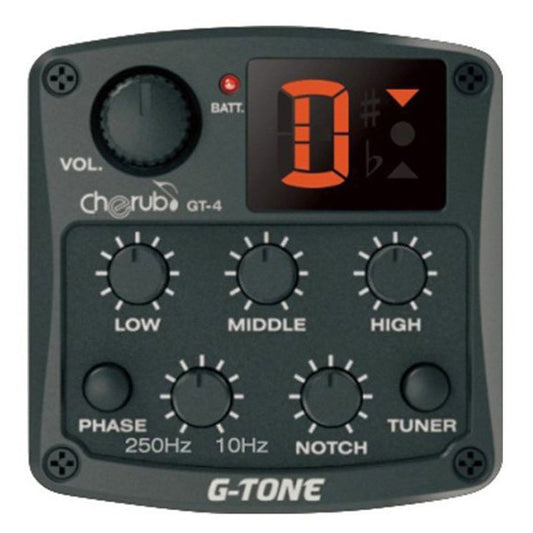 Cherub GT-4 4 Band EQ Built-in Chromatic Tuner Acoustic Guitar Preamp Pickup (GT4)