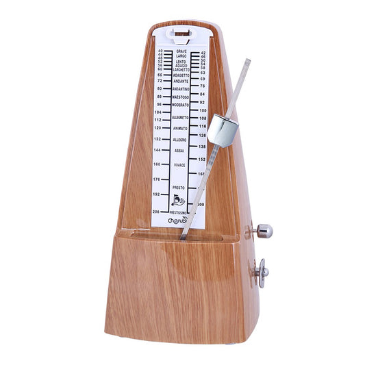 Cherub WSM-330 Analog Metronome Mechanical Timer Rhythm Cherrywood Wood Grain For Piano Violin Guitar Drum (WSM330)