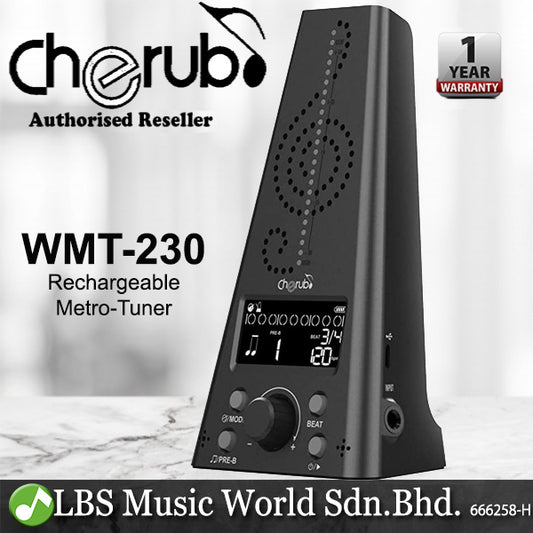 Cherub WMT-230 Rechargeable Digital Metronome and Electronic Chromatic Tuner For Piano Violin Guitar Drum (WMT230)