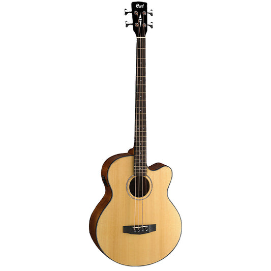 Cort AB850F Jumbo Cutaway Spruce Top Acoustic Bass Guitar with Bag - Natural Glossy (AB850 F)