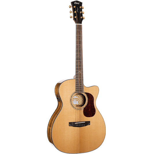 Cort Gold-OC6 Bocote OM Full Solid Acoustic Electric Guitar with Bag - Natural Glossy (Gold OC6)