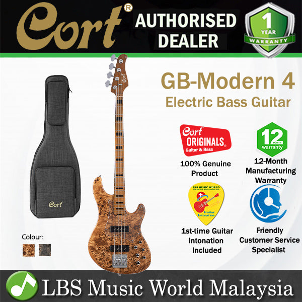 Cort GB-Modern 4 Electric Bass Guitar With SS Pickup and Hardcase (GB Modern)