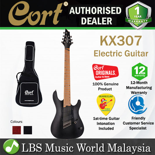 Cort KX307 Multi Scale 7 String Electric Guitar Roasted Maple Fretboard and HH Pickup with Bag (KX 307)