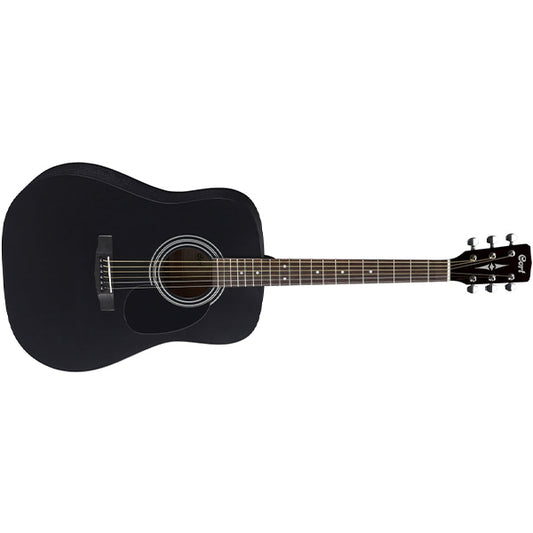 Cort AD810 Dreadnought Spruce Top Acoustic Guitar with Bag - Natural, Black & Sunburst (AD 810)-Black Satin
