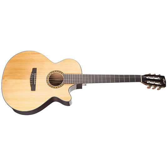 Cort CEC7 SFX Solid Top Red Cedar Classical Guitar With Bag and Pickup - Natural Glossy