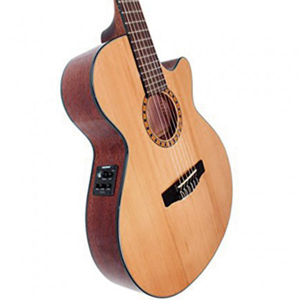 Cort CEC5 SFX Body Solid Red Cedar Classical Guitar With Bag and Pickup - Natural Glossy