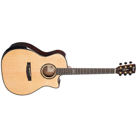 Cort GA PF Bevel Grand Auditorium Body Solid Sitka Spruce Top Acoustic Guitar With Bag - Natural Glossy