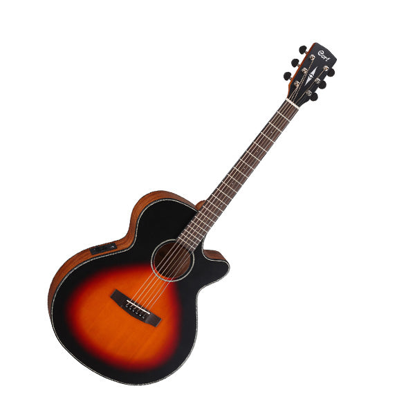 Cort SFX-E Slim Body Depth Solid Spruce Top Acoustic Guitar with Pickup 3 Tone Satin Sunburst (SFXE SFX E)