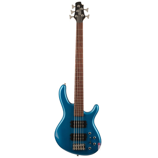 Cort Action HH5 5 String Double Cutaway Bolt On Meranti Die Cast Toluca Lake Blue Electric Bass Guitar