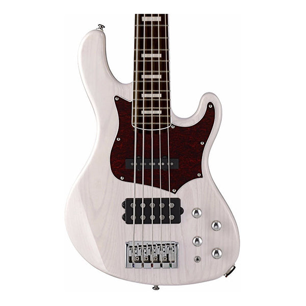 Cort GB75 5 String Double Cutaway Bolt On Swamp Ash Electric Bass Guitar White Blonde (GB 75)