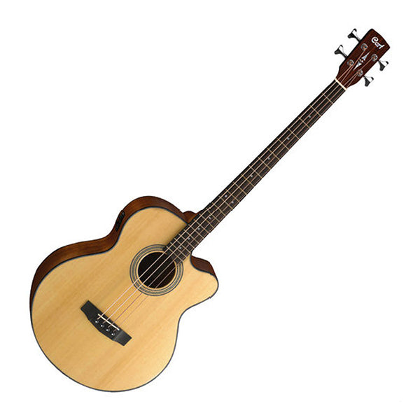 Cort SJB5F Acoustic Bass Deep Body Depth Solid Spruce Top Acoustic Bass Guitar with Pickup Natural Satin (SJB 5F)