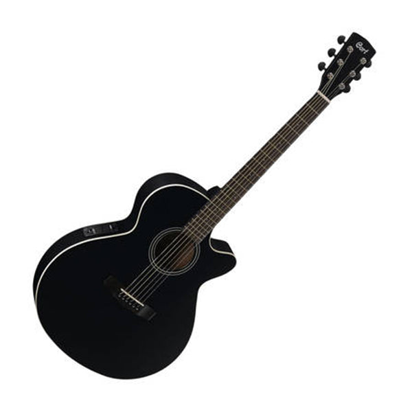Cort SFX1F Slim Body Depth Solid Spruce Top Acoustic Guitar with Pickup Black (SFX 1F)