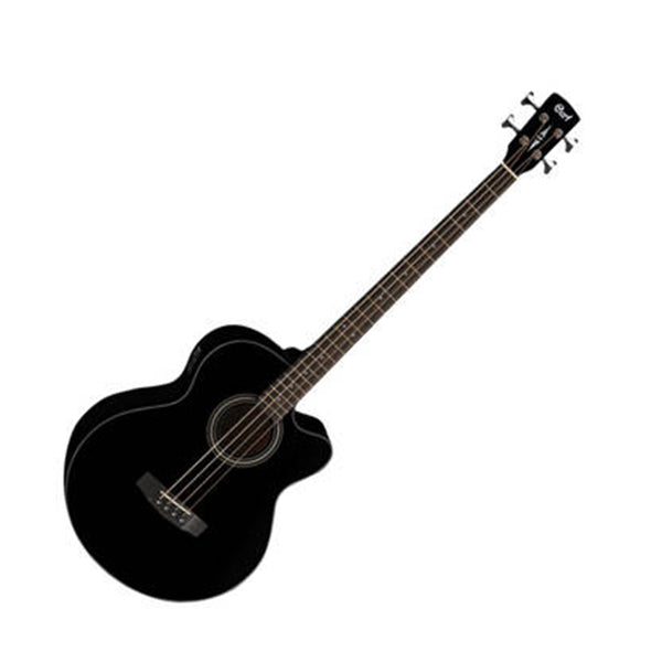 Cort SJB5F Acoustic Bass Deep Body Depth Solid Spruce Top Acoustic Bass Guitar with Pickup Black (SJB 5F)