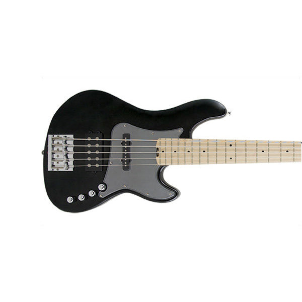 Cort GB75JH 5 String Double Cutaway Bolt On Swamp Ash Electric Bass Guitar Trans Black (GB75 JH)