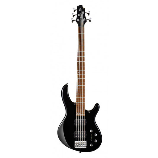 Cort Action HH5 5 String Double Cutaway Bolt On Meranti Die Cast Black Electric Bass Guitar
