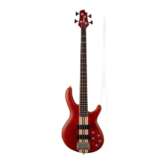 Cort A4 4 String Double Cutaway Neck Thru Maple Top Open Pore Electric Bass Guitar (A 4)
