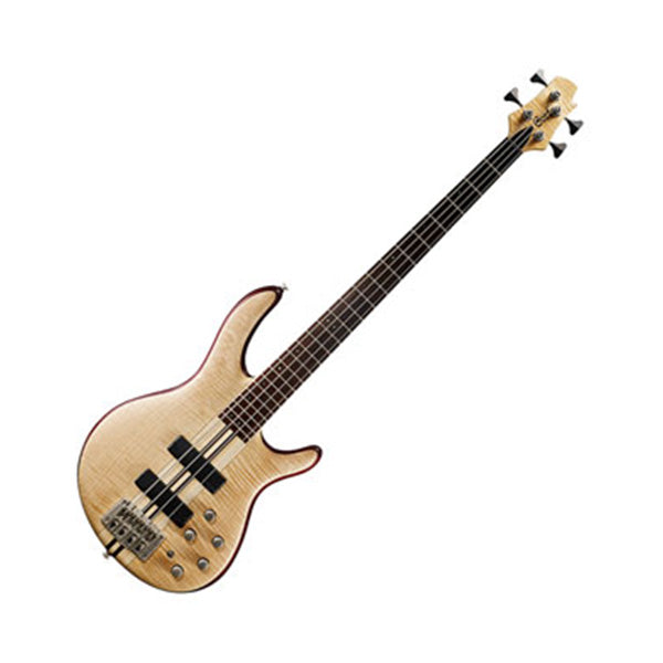 Cort A4 4 String Double Cutaway Neck Thru Maple Top Open Pore Natural Electric Bass Guitar (A 4)
