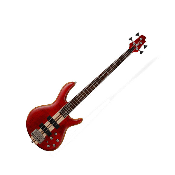 Cort A4 4 String Double Cutaway Neck Thru Maple Top Open Pore Electric Bass Guitar (A 4)