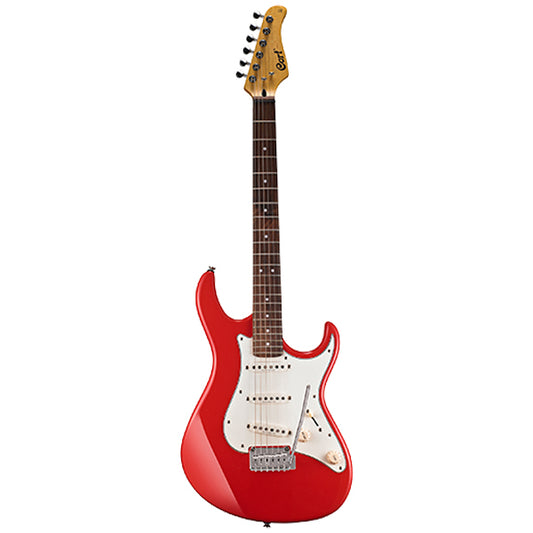 Cort G240 Double Cutaway Bolt On Basswood SSS Pickup Scarlet Red Electric Guitar (G 240)