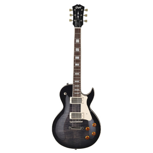 Cort CR250 Cutaway Mahogany Maple Top HH Pickup Trans Black Electric Guitar (CR 250)