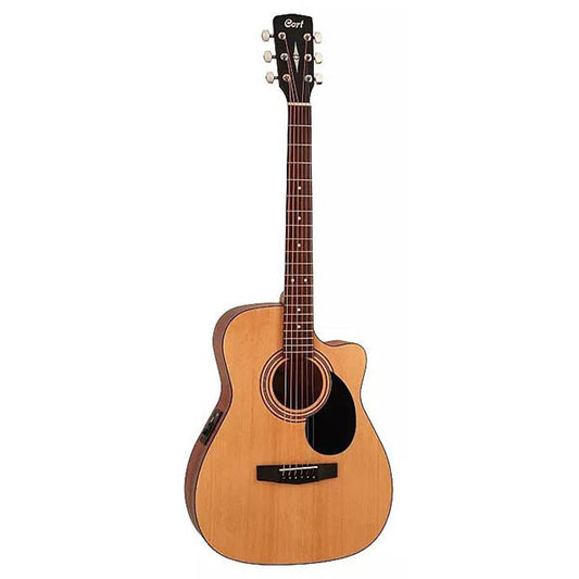 Cort AF515CE Cutaway Venetian Concert Spruce Top Acoustic Guitar with Pickup Open Pore (AF 515CE)