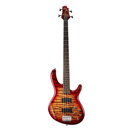 Cort Action DLX Plus 4 String Double Cutaway Bolt On Poplar Cherry Red Electric Bass Guitar