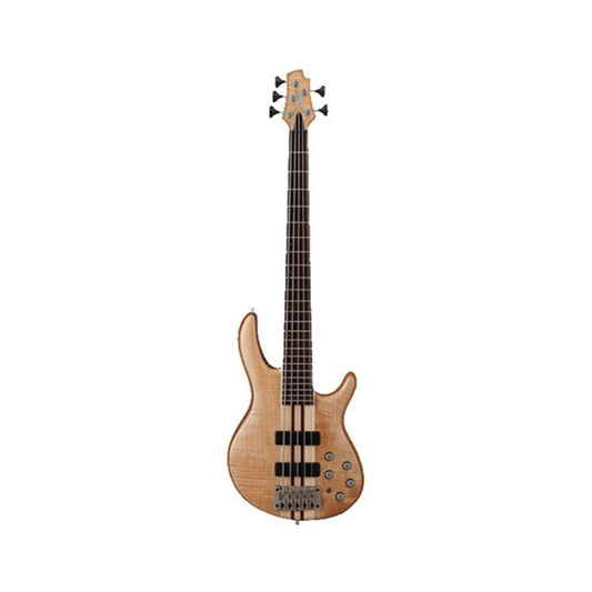 Cort A4 5 String Double Cutaway Neck Thru Figured Maple Top Electric Bass Guitar Open Pore Natural (A 5)