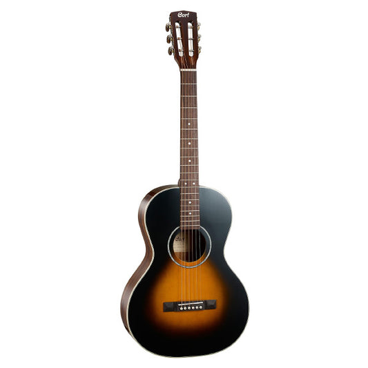 Cort AP550 Parlor Spruce Top Acoustic Guitar Vintage Burst with Bag (AP 550)
