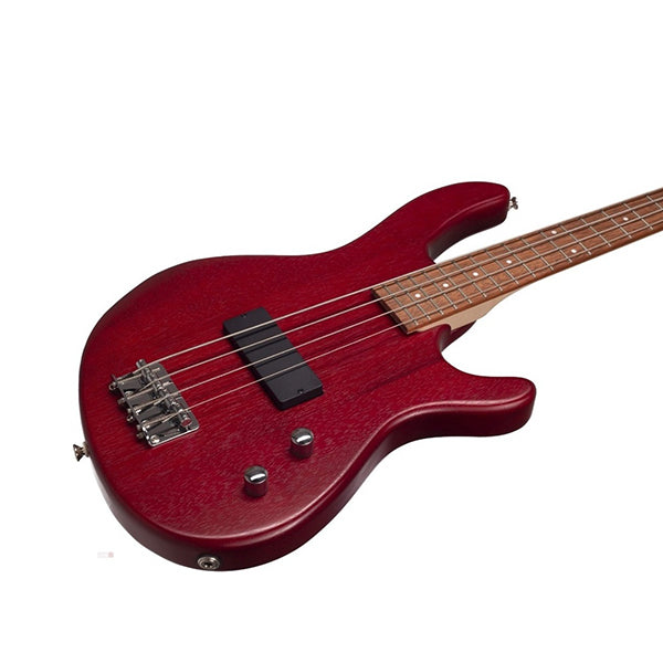 Cort Action Junior w/CGP31 4 String Double Cutaway Agathis Open Pore Black Cherry Electric Bass Guitar