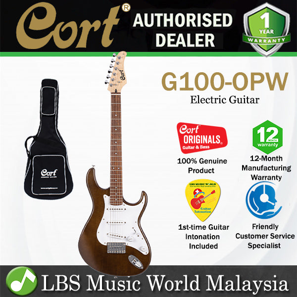 Cort G100 Double Cutaway Bolt On Meranti Electric Guitar with SSS Pickup Jatoba Fingerboard and Bag (G 100)