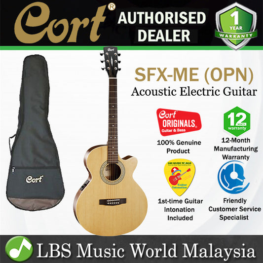 Cort SFX-ME Slim Body Depth Spruce Top Acoustic Guitar with Pickup - Open Pore (SFXME SFX ME)