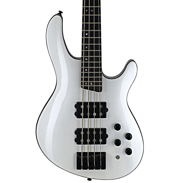 Cort C4H 4 String Double Cutaway Bolt On Mahogany White Pearl Electric Bass Guitar (C 4H)