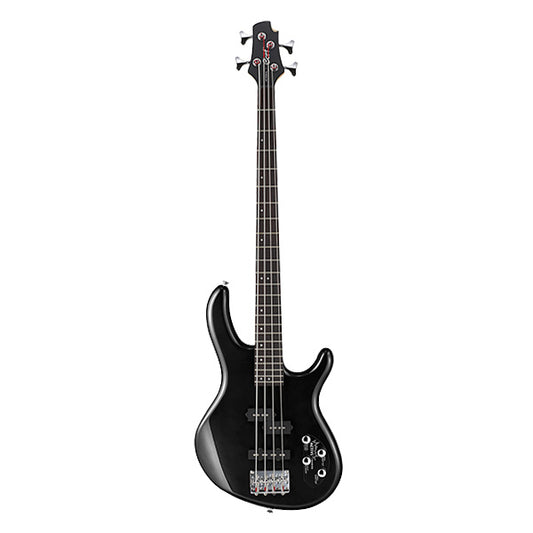 Cort Action Bass 4 String Double Cutaway Bolt On Poplar Black Electric Bass Guitar