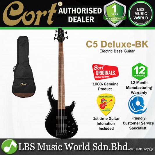Cort C5 Deluxe Artisan Series 5 String Poplar Body Electric Bass Guitar