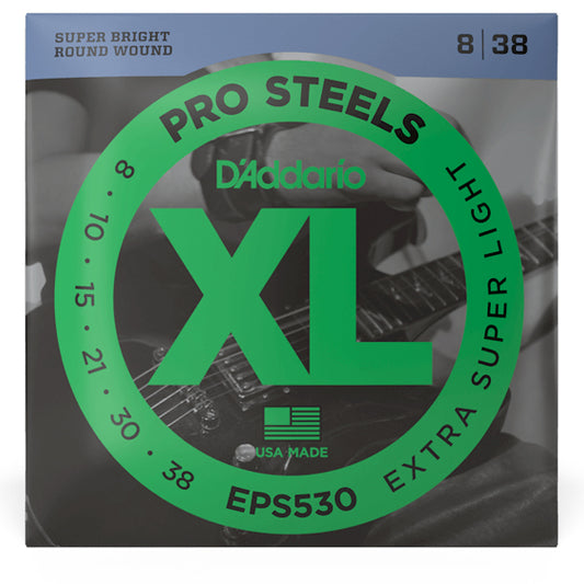 D'addario EPS530 Extra Super Light XL ProSteel Electric Guitar Strings (08-38)