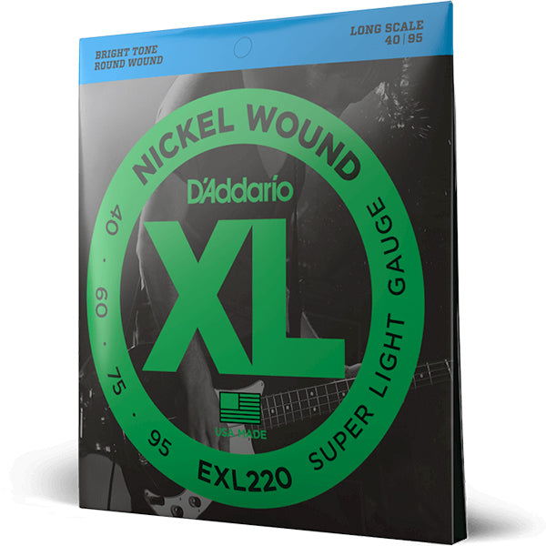 D'addario EXL220 Nickel Wound Super Light Long Scale Electric Bass Strings (EXL 220)