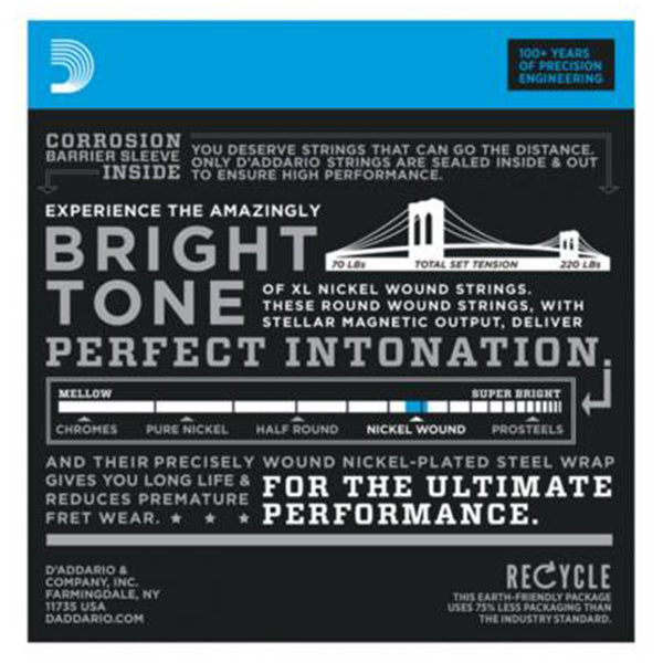 D'addario EXL140 Nickel Wound Light Top/Heavy Bottom 010-052 Electric String (EXL 140)